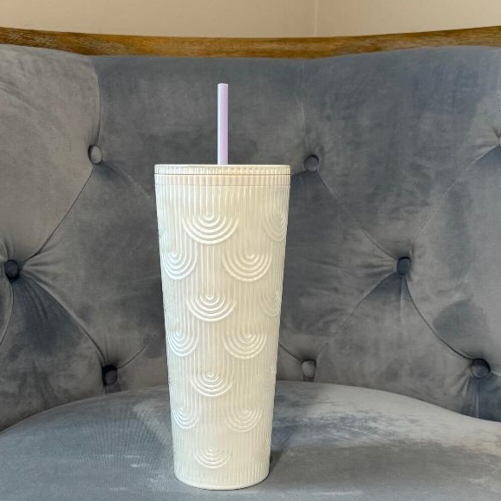 Starbucks 2023 Spring White Mermaid Siren Shell Wave Venti Tumbler 24oz NWT